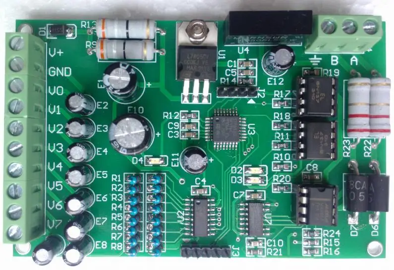 0-10V 485 DC модуль сбора напряжения MODBUS RTU протокол фотоэлектрическая сеть для