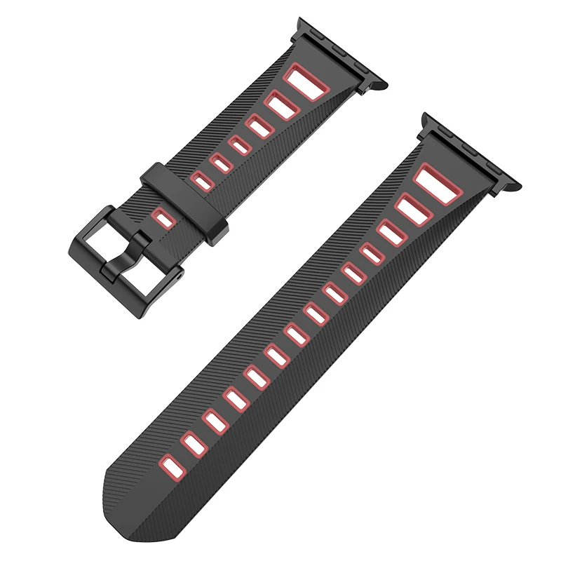 Black Red Mijobs 20 мм 22 мм ремешок на запястье для Xiaomi Huami Amazfit Bip BIT PACE Lite силиконовый браслет аксессуары браслет ремешок для часов - Цвет: Black Red