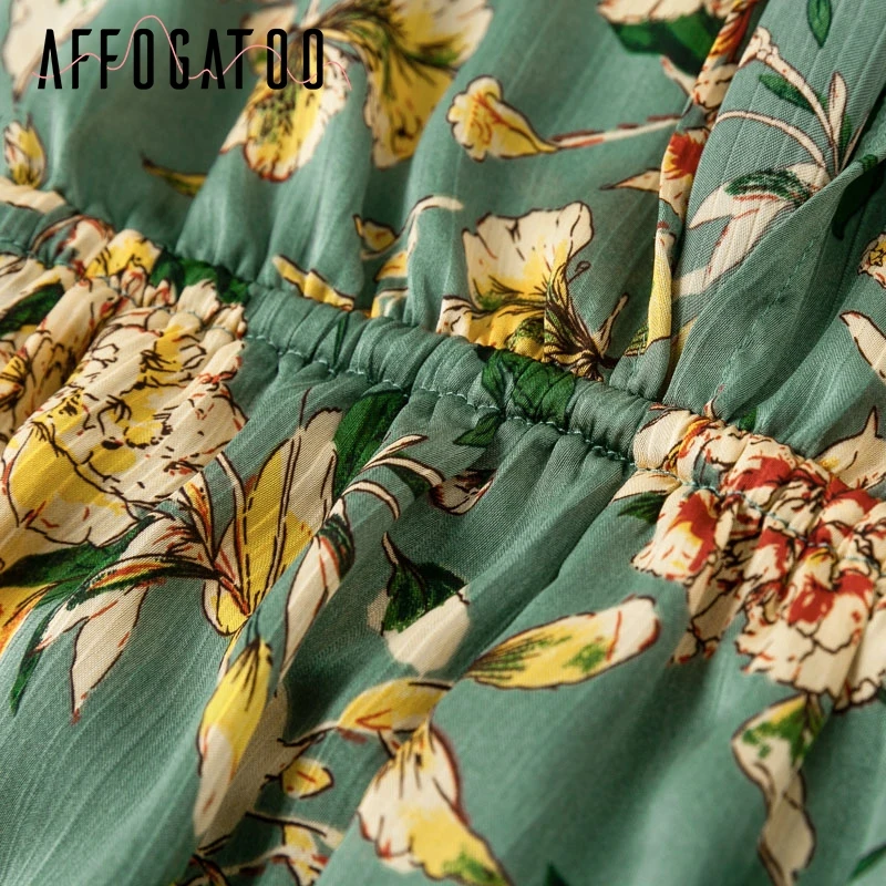 Afogafoo Boho с открытыми плечами кружевной Цветочный рисунок комбинезон женский