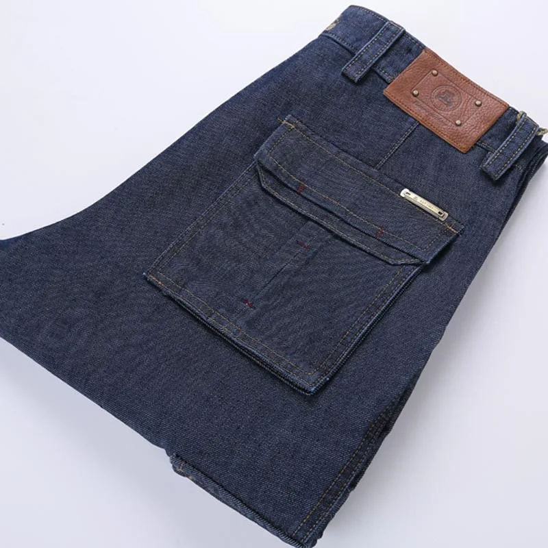 New Brand Military Jeans Denim Pants Men Cotton Cargo Loose Baggy Pockets Straight Trousers Autumn Winter Bottoms | Мужская одежда