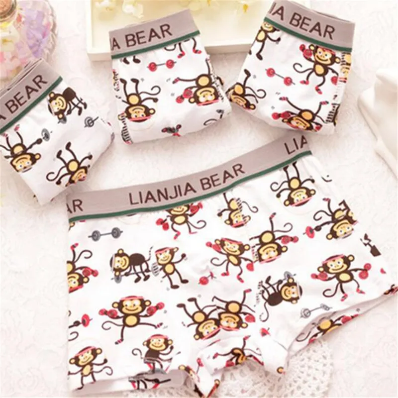 5 шт./лот трусы боксеры с милым медведем для мальчиков хлопковое нижнее белье