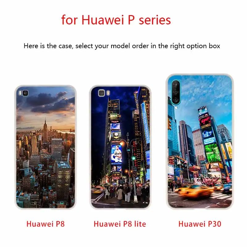 Мягкий чехол для Huawei P40 P30 P20 Pro P10 Lite e Plus P Samrt Z 2020 2019 New York City Times Square Beautiful|Бамперы| |
