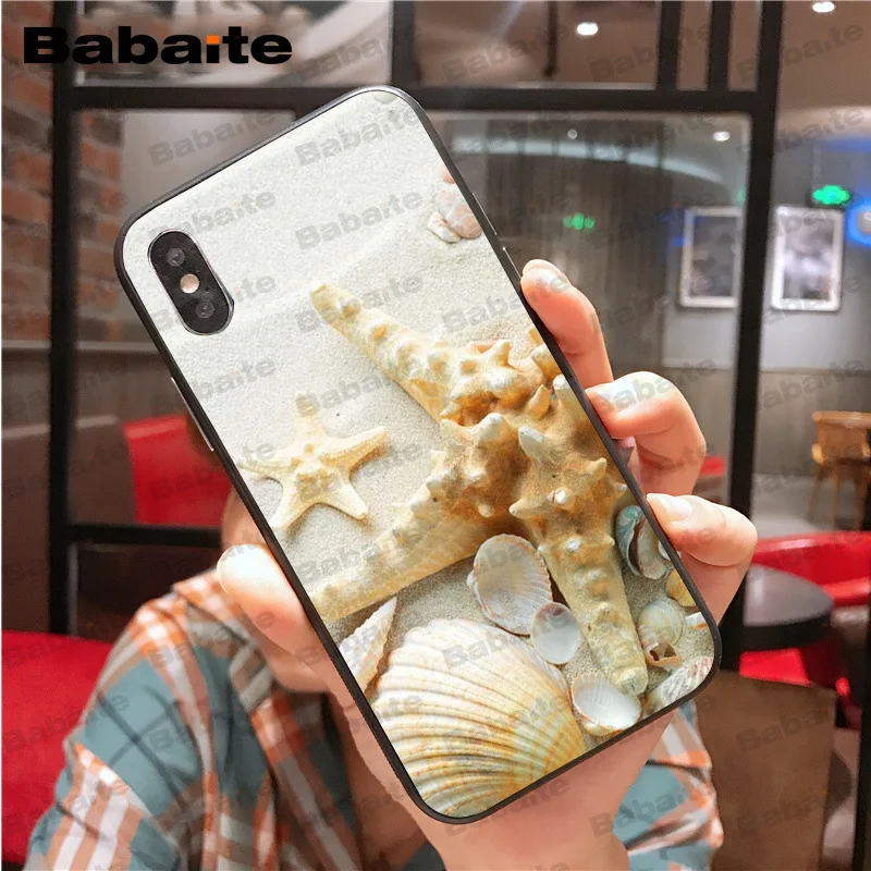 Чехол-накладка для iphone 11pro max черный с изображением морских звезд пейзажа X XS MAX 8