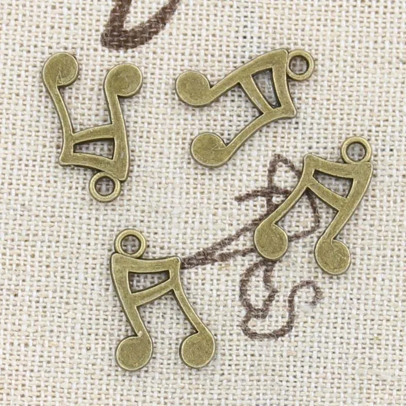 20pcs Charms musical note 17x11mm Antique Making pendant fit Vintage Tibetan Bronze Silver DIY Handmade Jewelry | Украшения и
