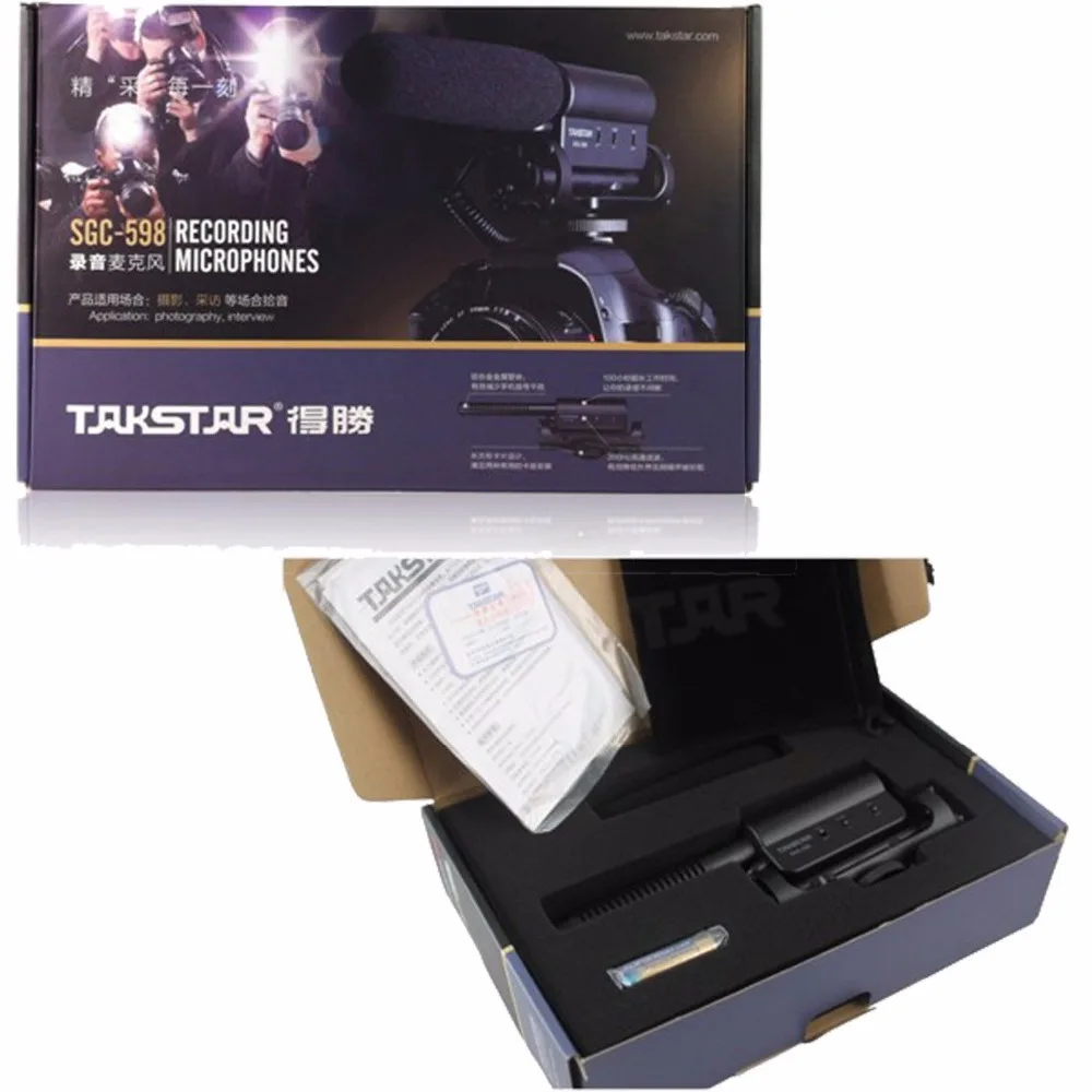 Takstar SGC-598 Photography Interview Shotgun MIC Microphone for Nikon Canon DSLR Camera DV Camcorder for Vloggers/Videomaker
Takstar SGC-598 Photography Interview Shotgun MIC Microphone for Nikon Canon DSLR Camera DV Camcorder for Vloggers/Videomaker