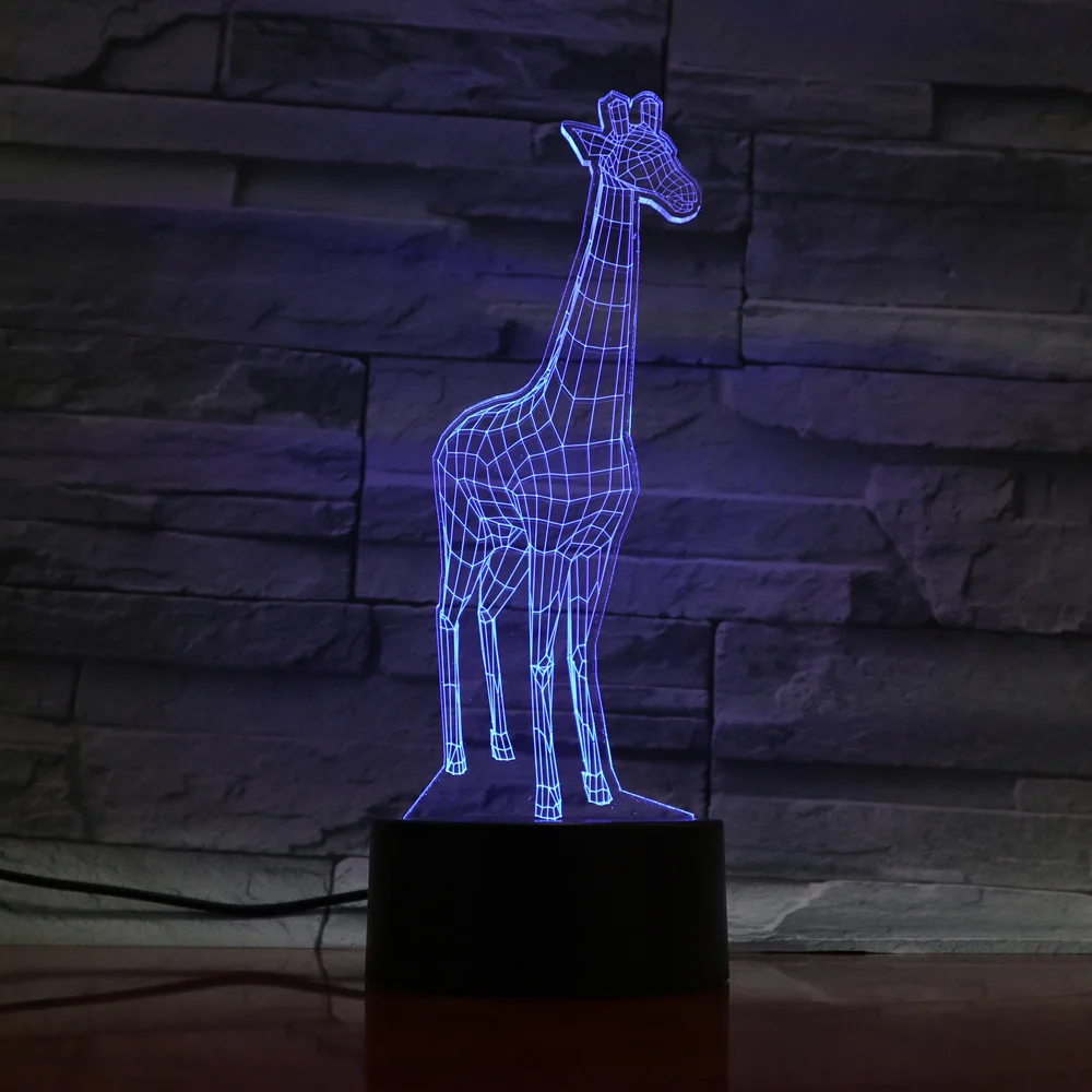 Creative 3D Visual LED Night Light plexiglas plate Crafts Colors Desk Table Lamp Children's lighting Lampara Infantil USB Lampen | Лампы и