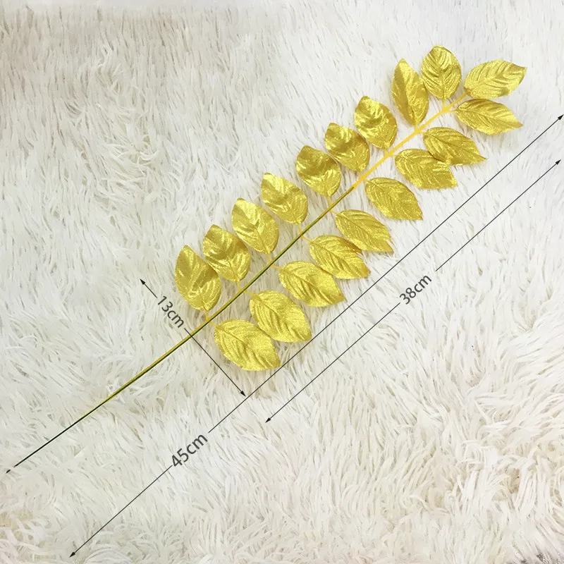 gold 38cm 1 шт. искусственные листья тропические Пальмовые Листья Имитация листьев для свадьбы Гавайские Луау тематические вечерние украшения для дома и сада - Цвет: gold 38cm