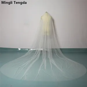 Новая Однослойная свадебная фата Veu De Noiva длиной 3 м, свадебная фата, свадебная фата, 3 м, широкая, быстрая доставка, с обрезанными краями, Mingli Tengda
