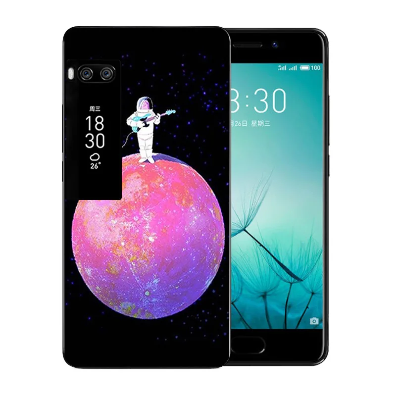 Для Meizu pro 7 чехлы для телефонов с рисунком космический мир мягкий ТПУ чехол