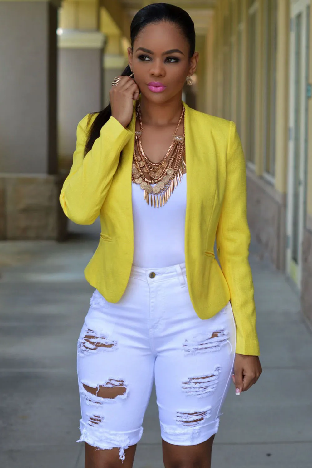 Женские рваные джинсовые шорты с высокой талией размеры XL | Женская одежда