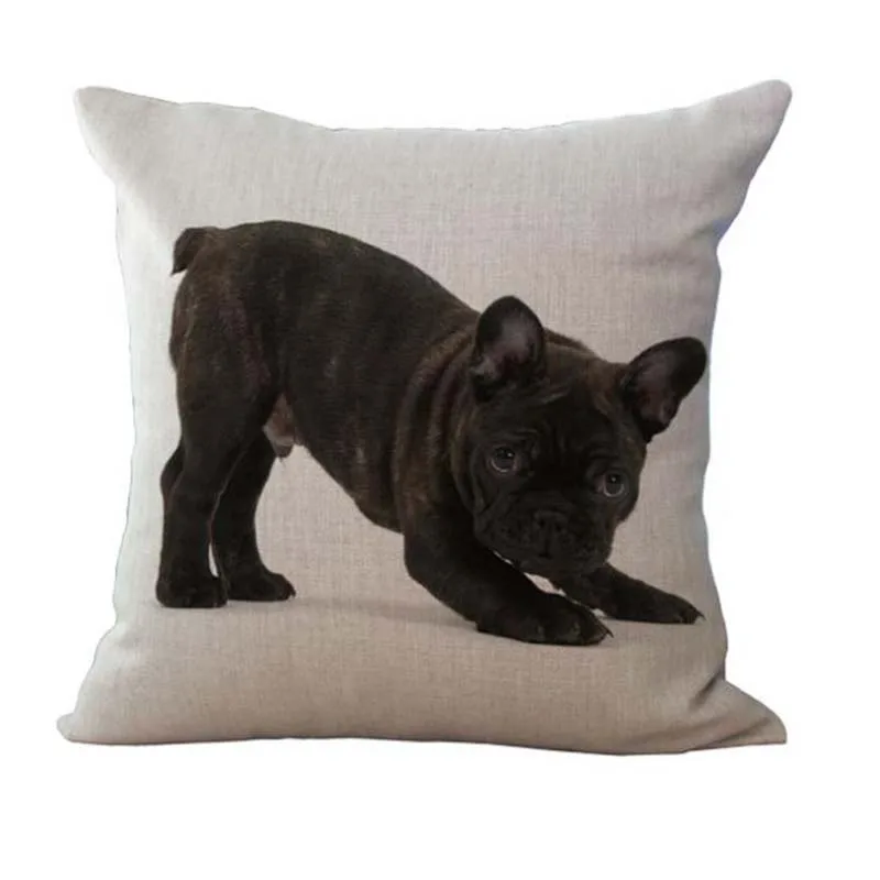 Наволочка из хлопка и льна оптовая продажа|cushion cover|cushion cover wholesalefrench bulldog dogs |