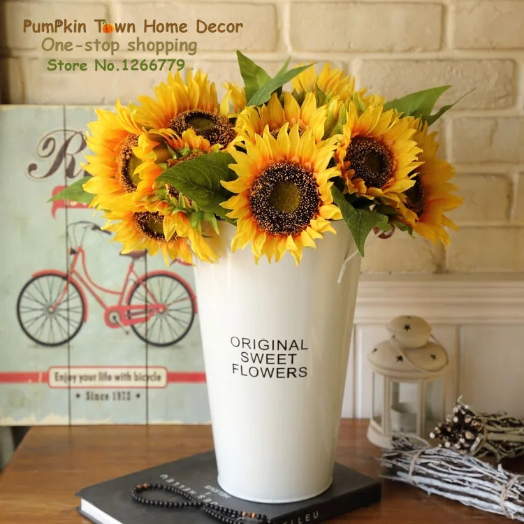 NEW Rustic style Classic wild flower pot high quality iron vase white letter garden outdoor retro arrangement | Дом и сад