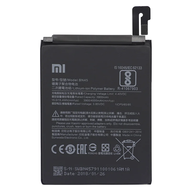 Xiao mi BN45 телефон батарея для Xiaomi note2 красный Примечание 5 Note5 оригинальный батареи
