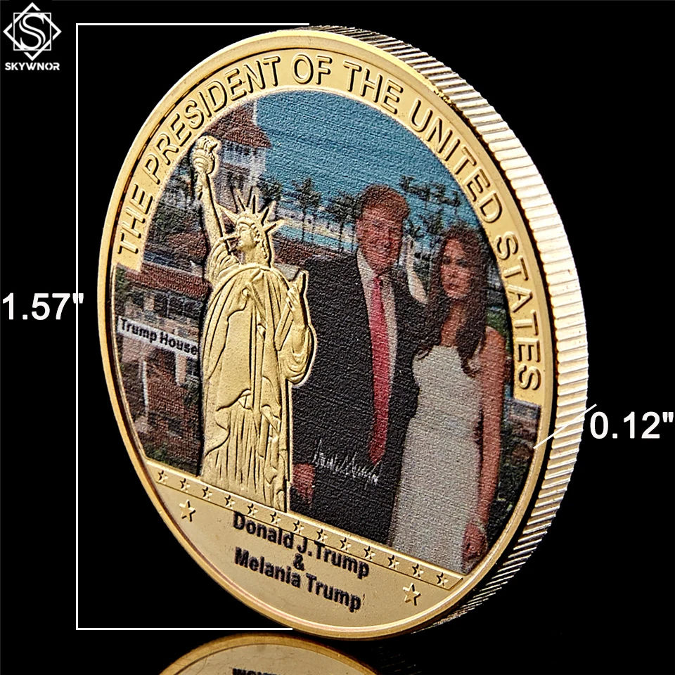 5 шт. коллекционные монеты 45-го президента США Дональда Трампа и первой леди | Дом