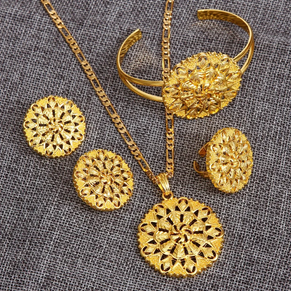 Комплект ювелирных изделий из эфиопского блинчика подвеска цепочка серьги