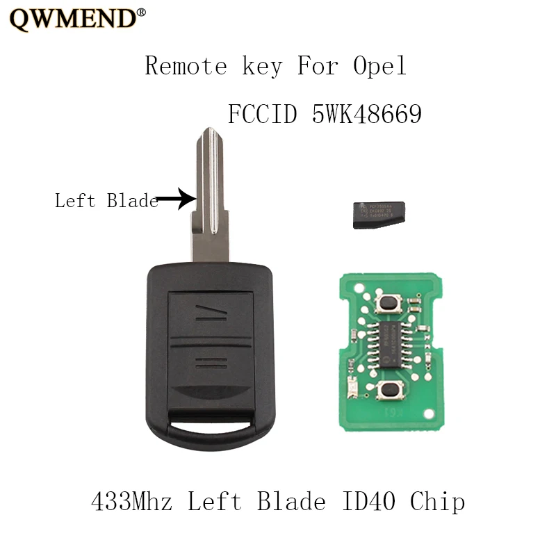 QWMEND 2 кнопки левое лезвие полный дистанционный ключ DIY для Vauxhall Opel Corsa Combo Tigra 5WK48669