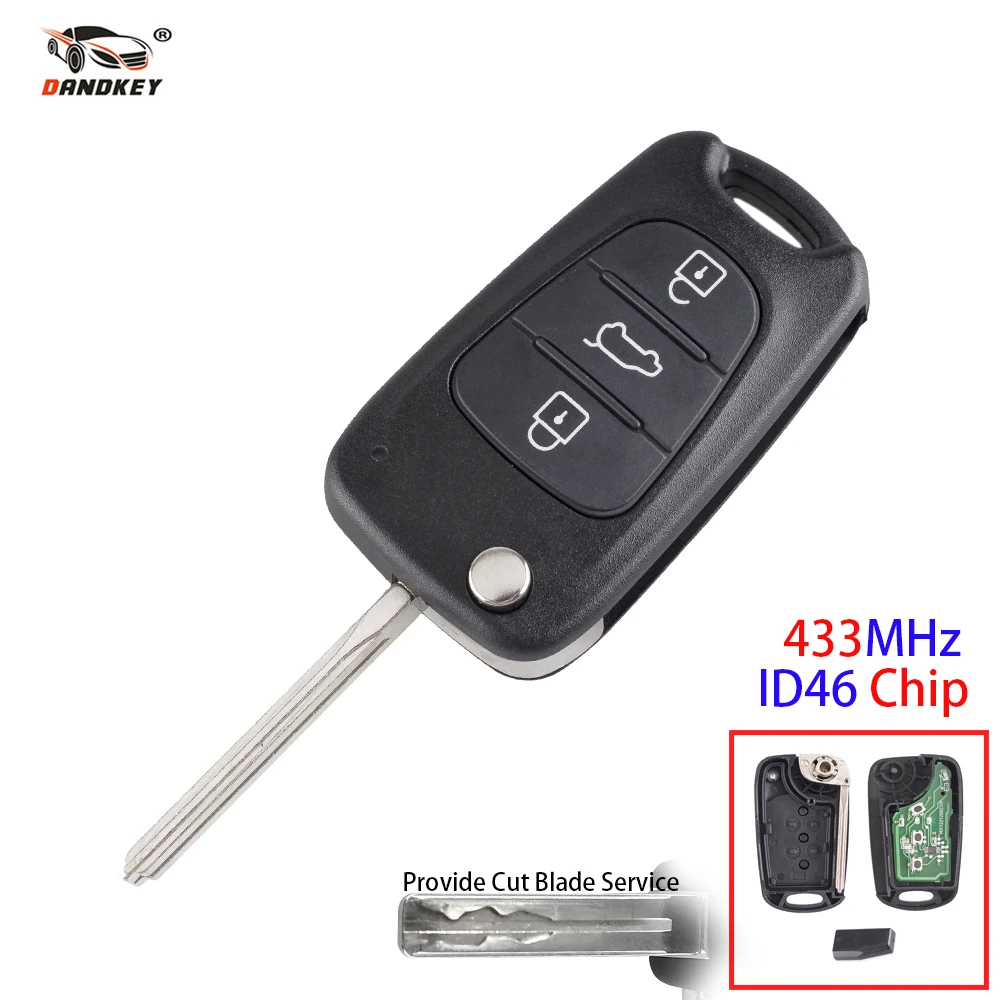 Dandkey для Kia K2 K5 Sorento Sportage TOY40 Blade 3 кнопки откидной складной пульт дистанционного