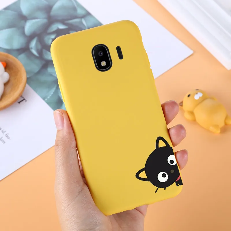 Для samsung Galaxy J4 чехол Мягкая силиконовая задняя крышка для samsung J4 J400F J400 сумки защитный чехол s Желтый J4 Plus - Цвет: 51