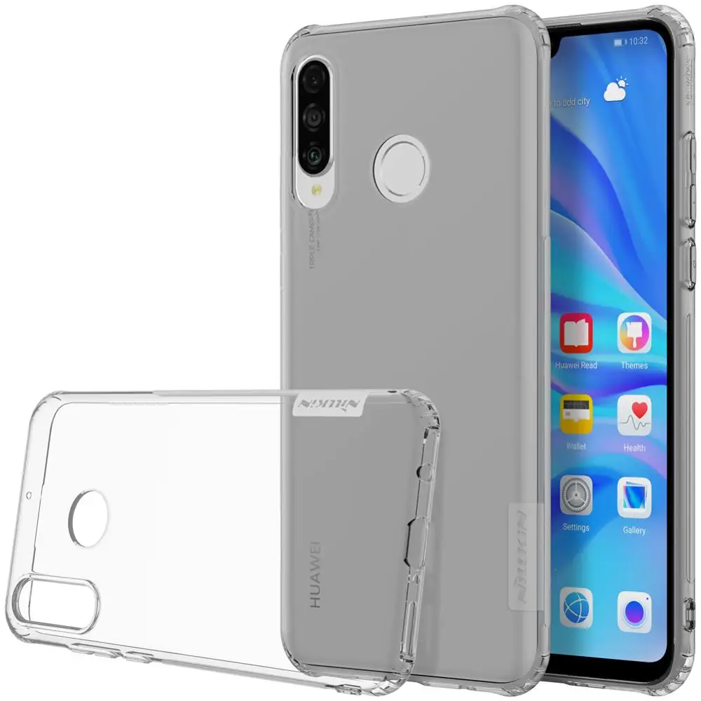 Серый Huawei P30 Lite чехол Nillkin TPU чехол для телефона силиконовый чехол Капа Прозрачный чехол для huawei P30 Lite мягкая задняя крышка чехол - Цвет: Серый