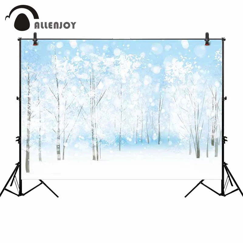Фотофон Allenjoy фотография Фон Рождество Снежинка лес зима Страна Чудес боке фон |