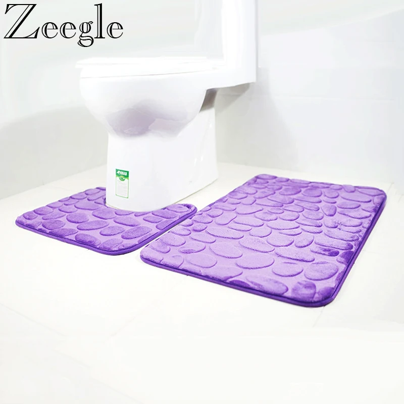 Нескользящий коврик для ванной Zeegle 3D тиснение набор ковров комнаты коврики