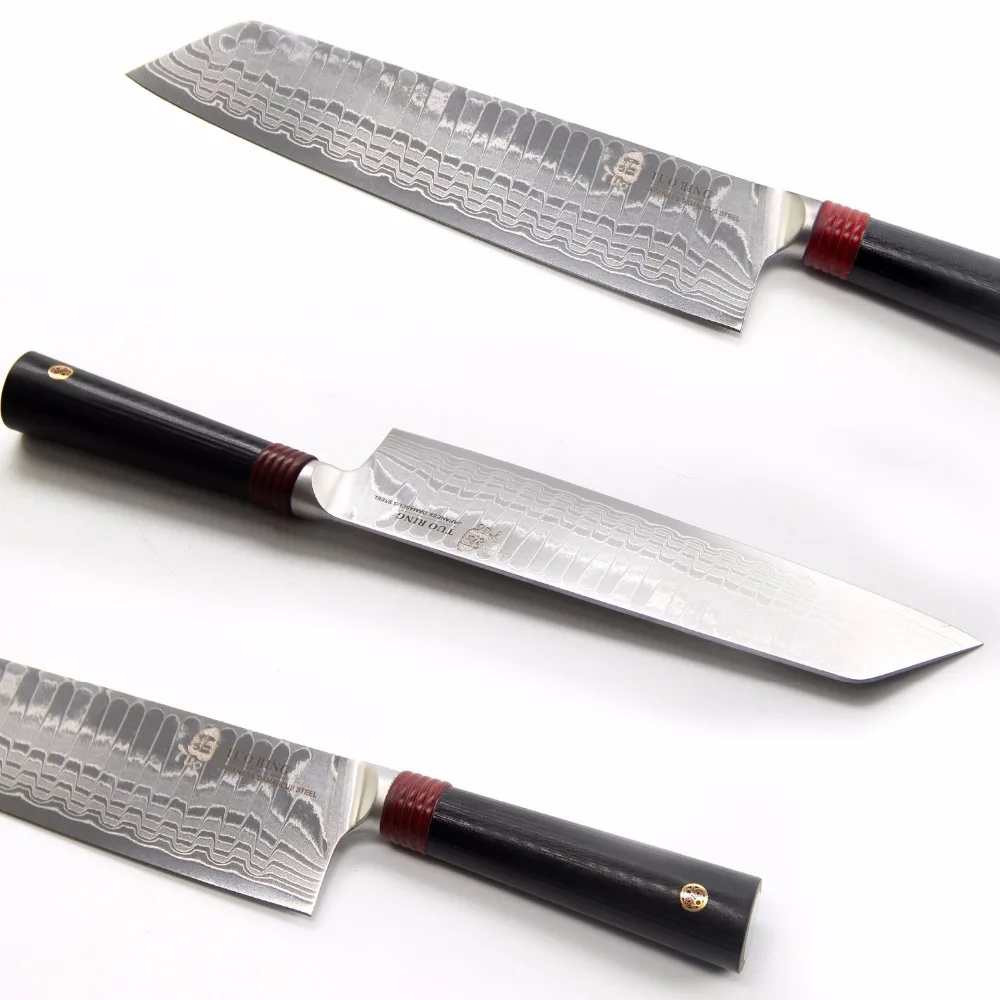 TUO столовые приборы Овощной kirisuke Ножи Japnaese Дамаск AUS 10 HC Нержавеющая сталь Кухня
