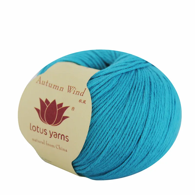 30 Turquoise Лотос Пряжа мягкая хлопок кашемир ручная пряжа цветная пряжа средний вес - Цвет: 30 Turquoise