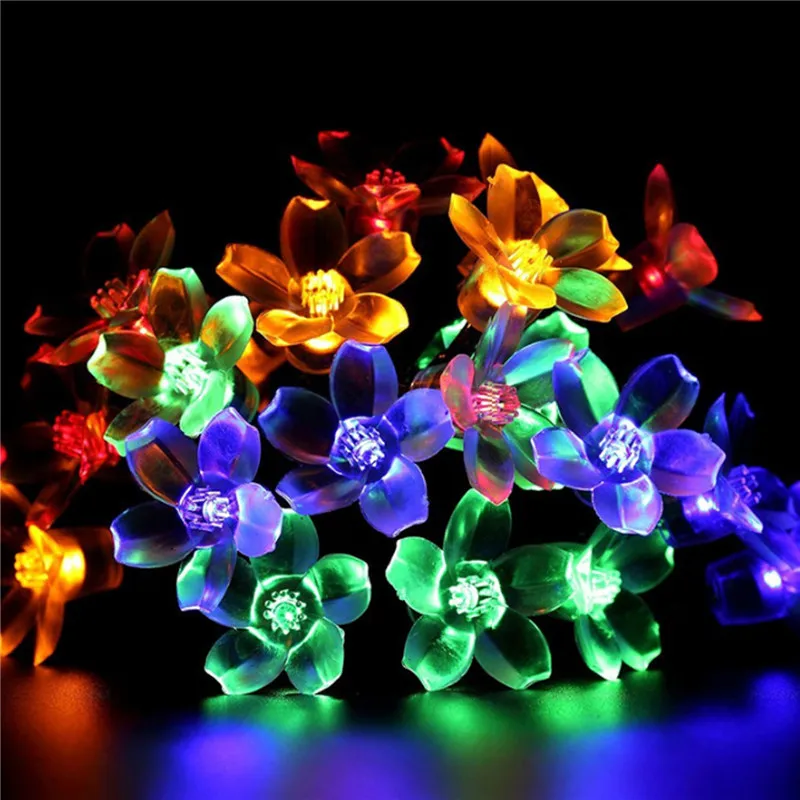 Vioslite солнечные 50LED цветок стиль свет шнура Открытый сады газон Патио Свадьбы