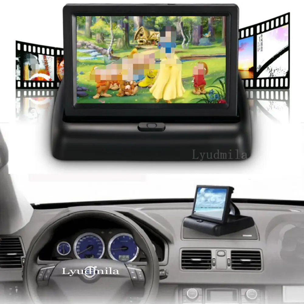 Монитор складной автомобильный NTSC PAL 4 3 &quotTFT LCD дисплей для камеры заднего вида