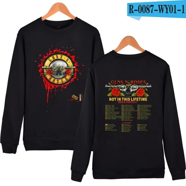 black Рок-группа GUNS N ROSES толстовка осень зима модные толстовки с длинным рукавом толстовки для мужчин и женщин хип-хоп спортивный костюм Топы Одежда - Цвет: black