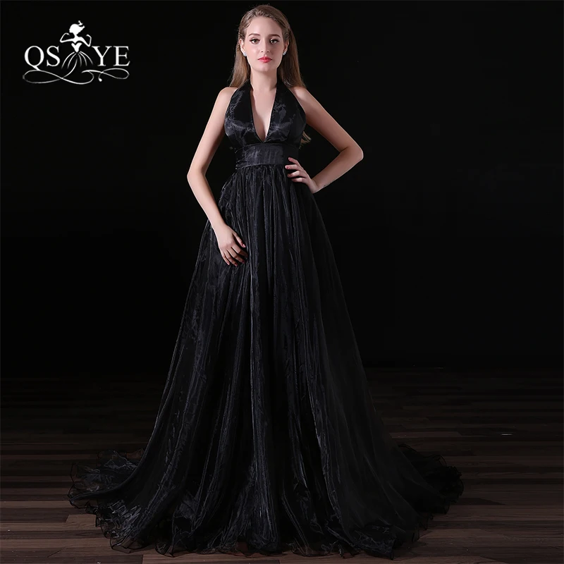 Винтажное черное Тюлевое длинное платье для выпускного вечера 2017 Robe de Soiree