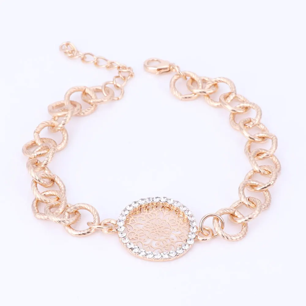 Комплект ювелирных украшений для женщин колье серьги браслет кольцо стразы |