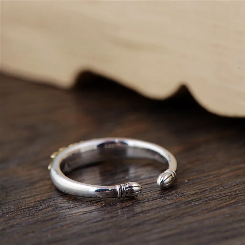 Женское Открытое кольцо с цветком лотоса из серебра 925 пробы | Украшения и