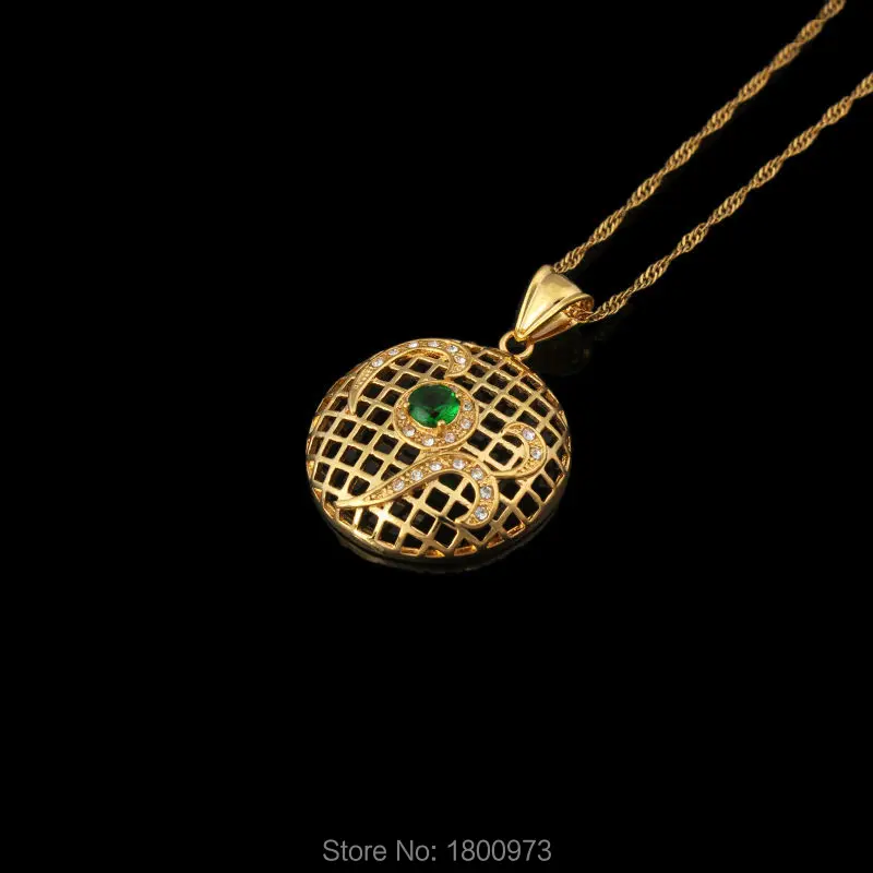 Круглый Кулон из фиопийского зеленого камня ожерелье для женщин и мужчин с