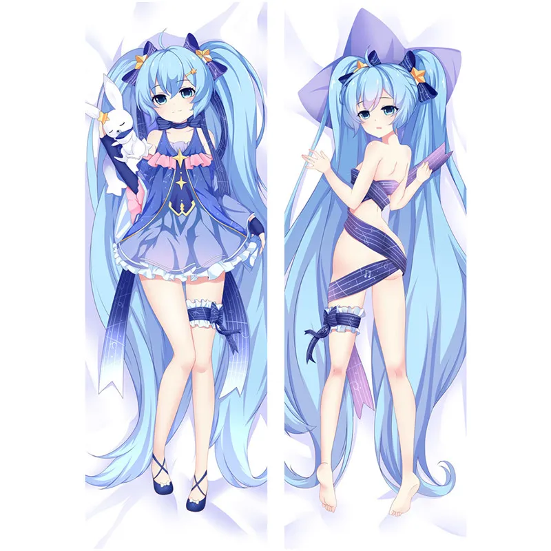 Peach skin Аниме Hatsune Подушка «Мику Хацунэ» чехлы с названием песни «Hatsune Подушка «Мику Хацунэ» чехол пикантные 3D двухсторонняя постельные принадлежности обниматься тела Чехол настроить HK07A - Цвет: Peach skin