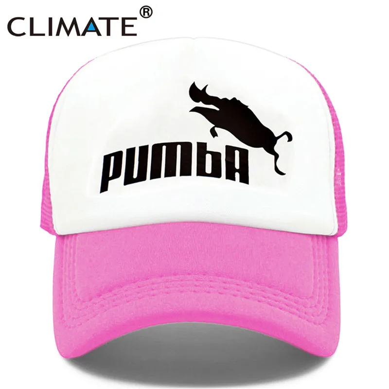 Rose White Климат веселый принт pumba Trucker Кепка Король Лев Кепка Hakuna Matata шляпа мужская бейсболка s крутая летняя сетчатая Кепка Дальнобойщика шляпа для мужчин - Цвет: Rose White