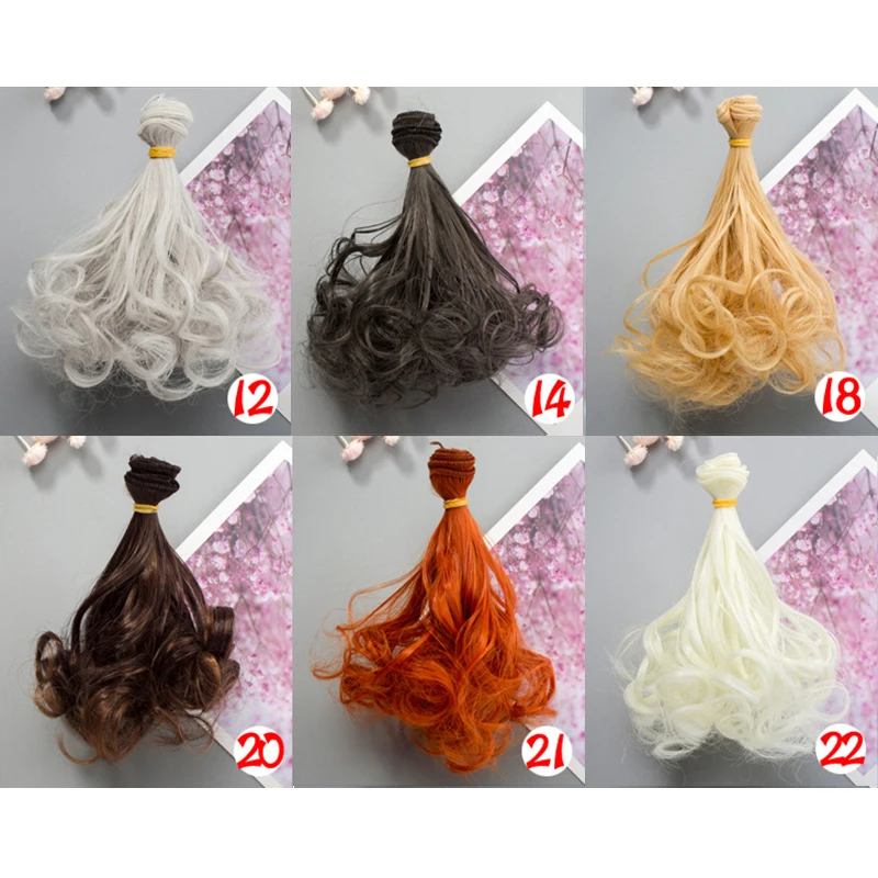 15*100 см волосы для кукол BJD SD кудрявые волосы для наращивания для всех кукол трессы для кукол DIY волосы парики из теплового волокна Волосы Wefts куклы аксессуары