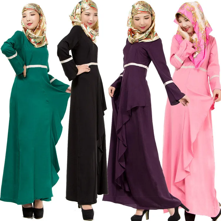 Кружевные женские платья в арабском стиле, кафтан, Малайзия, Abayas, Дубай, мусульманское платье с длинным рукавом