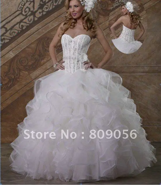 003 Strapless Organza Empire White Iovry Ball Wedding Bridal Bride Gown Dress Custom US size 4 6 8 10 12 14 16 | Свадьбы и торжества