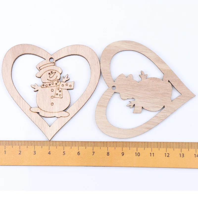 Wooden Christmas Series Pattern Scrapbooking Art Collection Craft for Handmade Sewing Home Decoration 60-90mm 5pcs MZ174 | Дом и сад