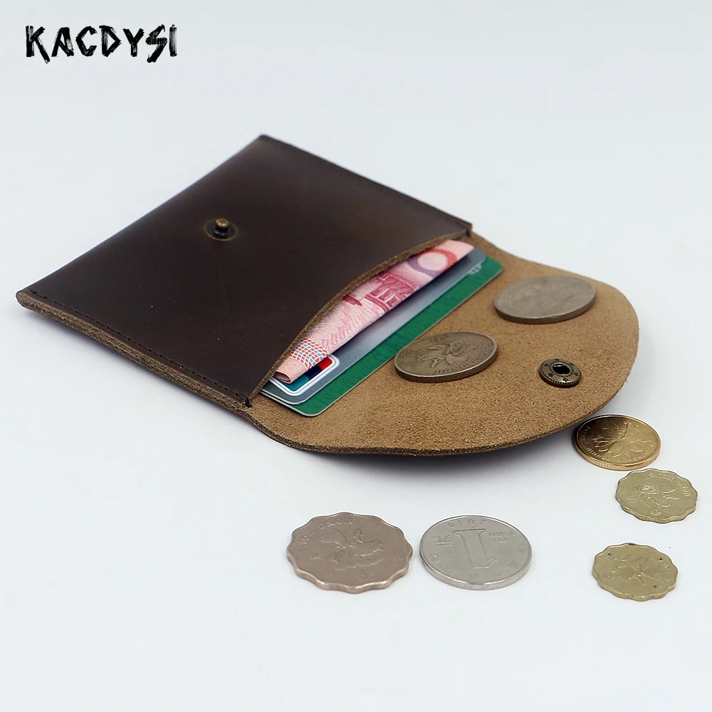 Второй слой натуральная кожа мужской кошелек для монет ручная работа винтажный