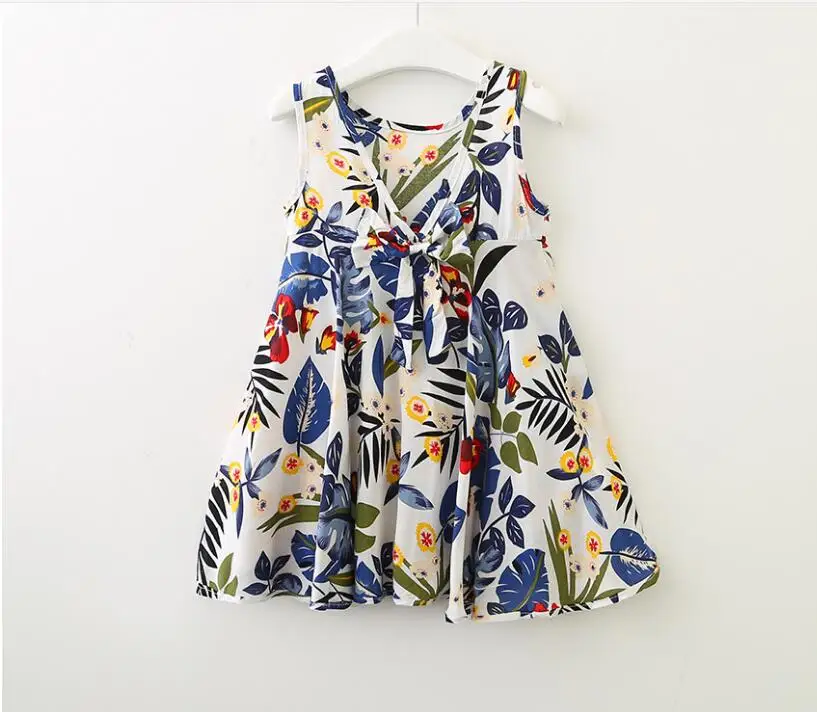2018 Summer Baby Girls Cotton Printed Vest Dress Princess Kids Cute Soft Clothing 6 pieces/lot Wholesale | Детская одежда и обувь