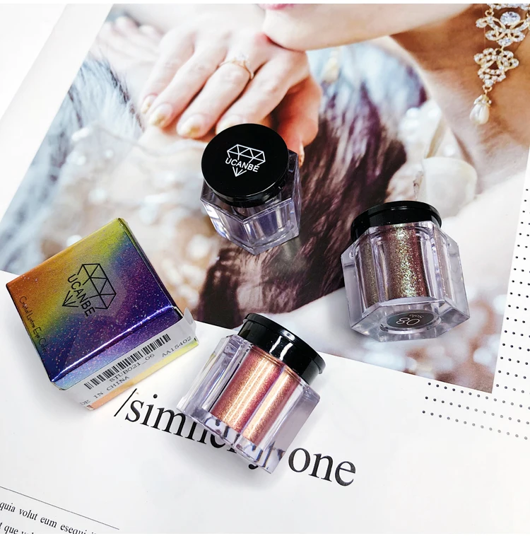 SingleColor Holographic Metallic Duochrome EyeShadow Pallete Glitter Shiny Eyeshadow Pigment Waterproof EyeShadow Makeup Palette