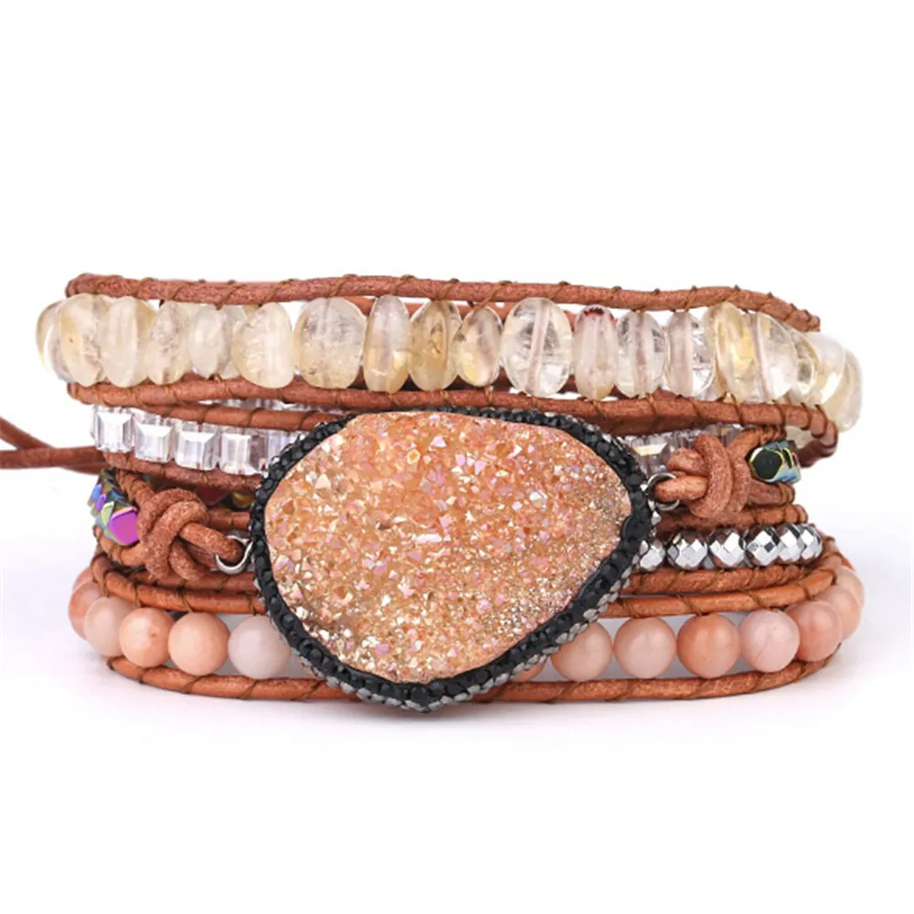 

Новый Модный женский длинный широкий шарф браслет кластер, натуральные кристаллы браслет с подвесками желтый кристалл и розовый Serpenggiante 5 ...