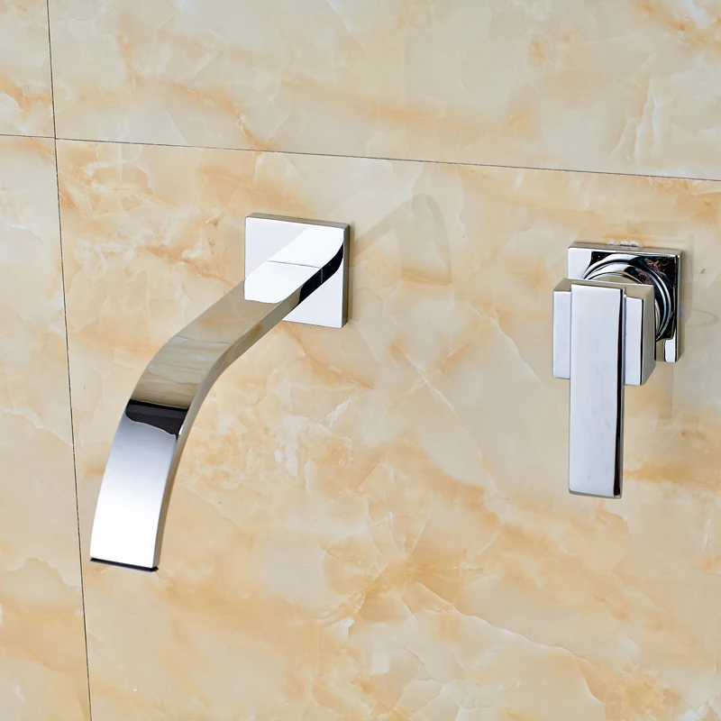 Бесплатная доставка настенный кран для раковины с водопадом и носиком одной