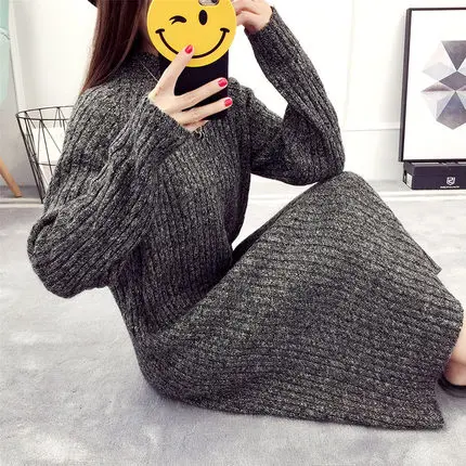 2019 autumn and winter new ladies fashion trend loose long bottoming sweater | Женская одежда
