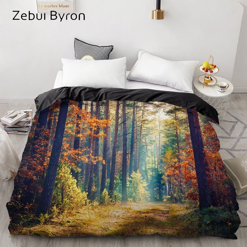 

3D Duvet Cover Custom,Comforter/Quilt/Blanket case Queen/King,Bedding 140x200/220x240/200x200 Quilt Cover Autumn forest