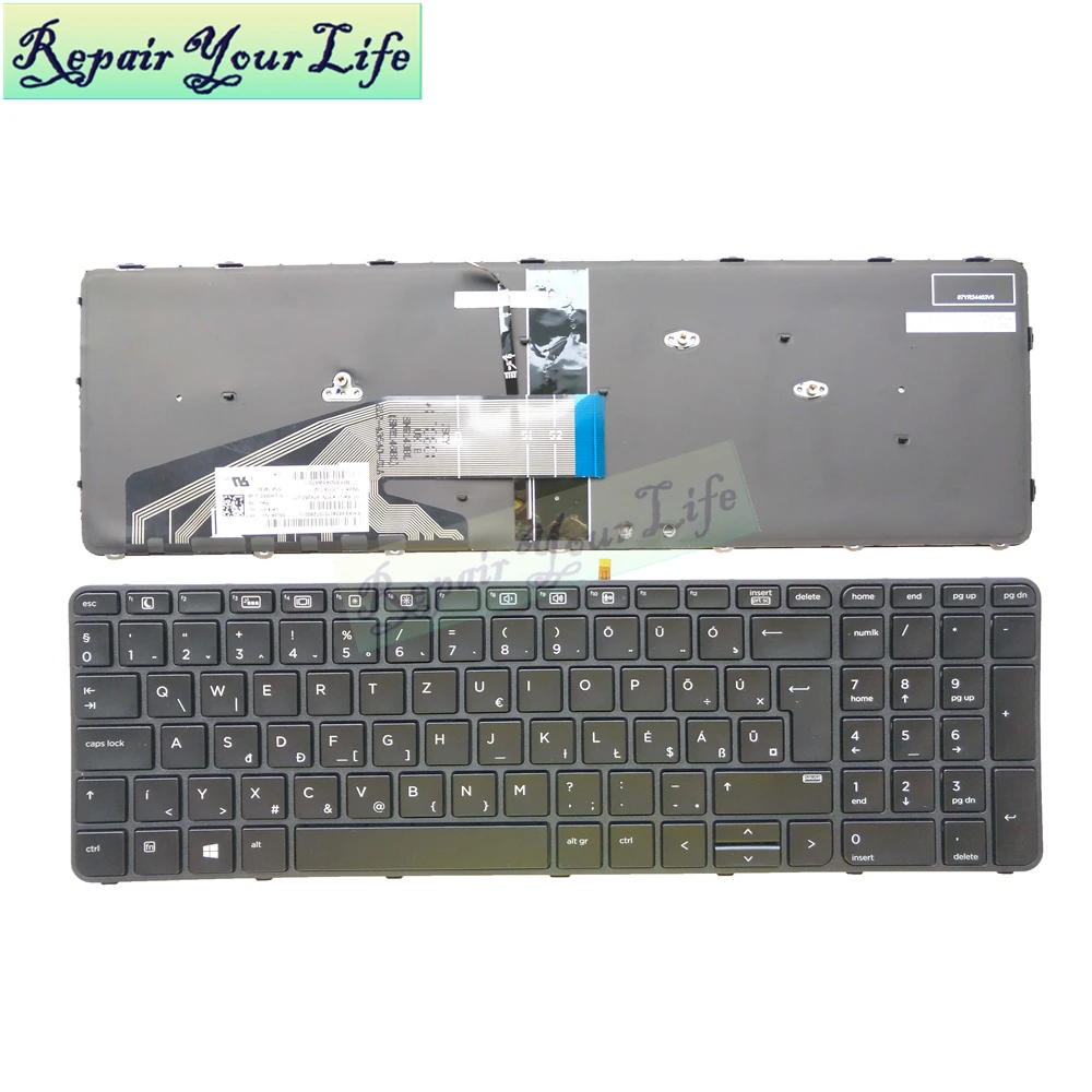 

New Backlit Hungarian laptop keyboard for HP Probook 450 G3 450 G4 455 G3 470 G3 HU EU gray frame 818250-211 X63 SG-80660-2GA