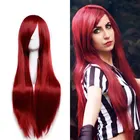 Парик для косплея HAIRRO, женские длинные прямые волосы бордового цвета, термостойкие синтетические, с челкой, розового, черного цвета, 80 см