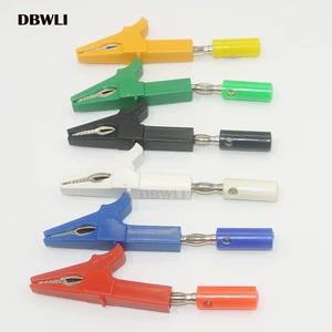 Зажим типа крокодил 55 мм + штекер типа банан, тестовый зонд с зажимами для кабеля типа банан 4 мм